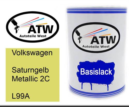 Volkswagen, Saturngelb Metallic 2C, L99A: 500ml Lackdose, von ATW Autoteile West.